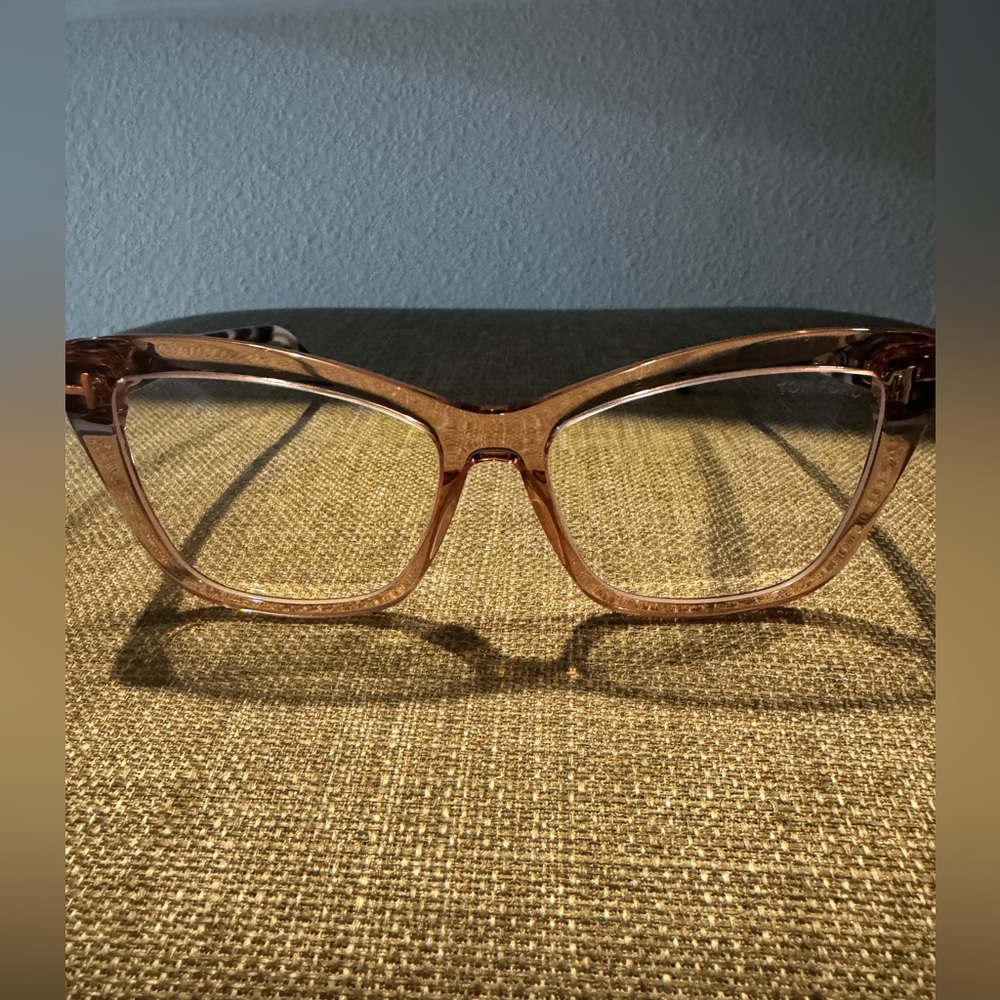 Tom Ford Transparent Pink Crystal Rectangle Glasses